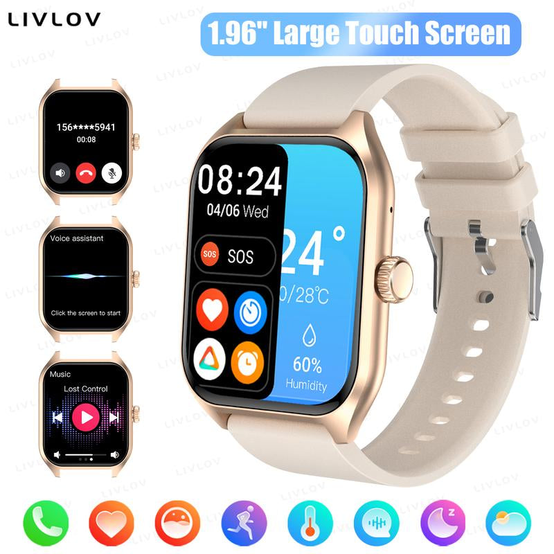 AI Voice Smart Watch for Men(Answer/Dial Calls), Smart Fitness Watch for Women, Sleep Monitoring, Step Caloric, Call Information Prompt, Fitness Tracker for Android IOS