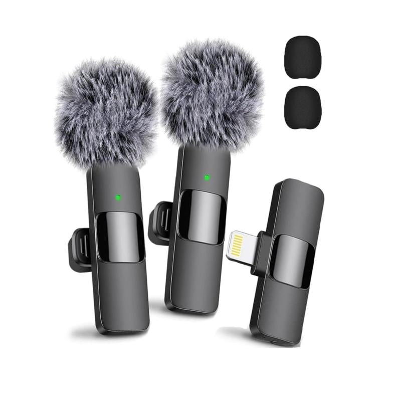 Wireless Lavalier Lapel Microphone for Iphone 15 Series/Android/Computer - Bluetooth Mini Phone Microphones for Video Recording - 2 Clip on Mics with USB C Interface for Tiktok Youtube Vlog