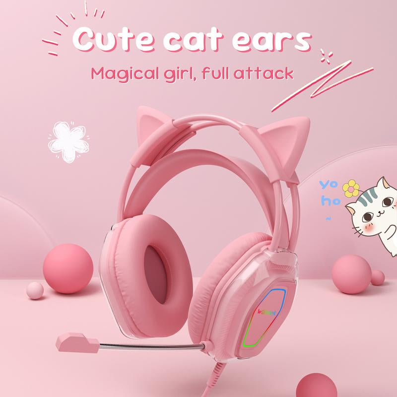 【Live】Gaming Headset with Microphone, Lightweight Design, with 7.1 Surround Sound, Noise Cancelling Mic, Soft Earmuffs, Wired Gaming Headphones for PS5, PS4, Xbox, Xbox Series X|S, Switch, PC