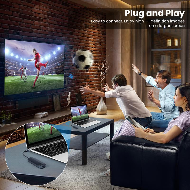 Wireless HDMI Transmitter for Iphone (Ios Only) - Stream Youtube/Tiktok to TV in HD! No Lag, No Cables, Just Plug & Play. Watch Tiktok on Big Screen Tech Gadgets Digital Products Smartphone