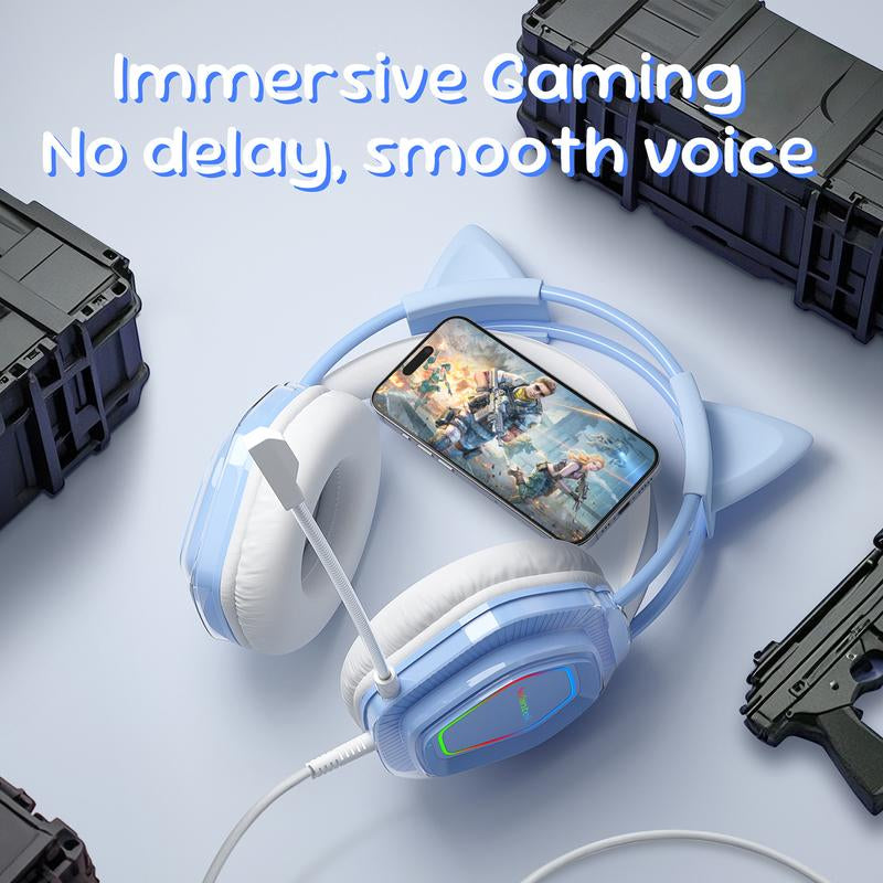 【Live】Gaming Headset with Microphone, Lightweight Design, with 7.1 Surround Sound, Noise Cancelling Mic, Soft Earmuffs, Wired Gaming Headphones for PS5, PS4, Xbox, Xbox Series X|S, Switch, PC