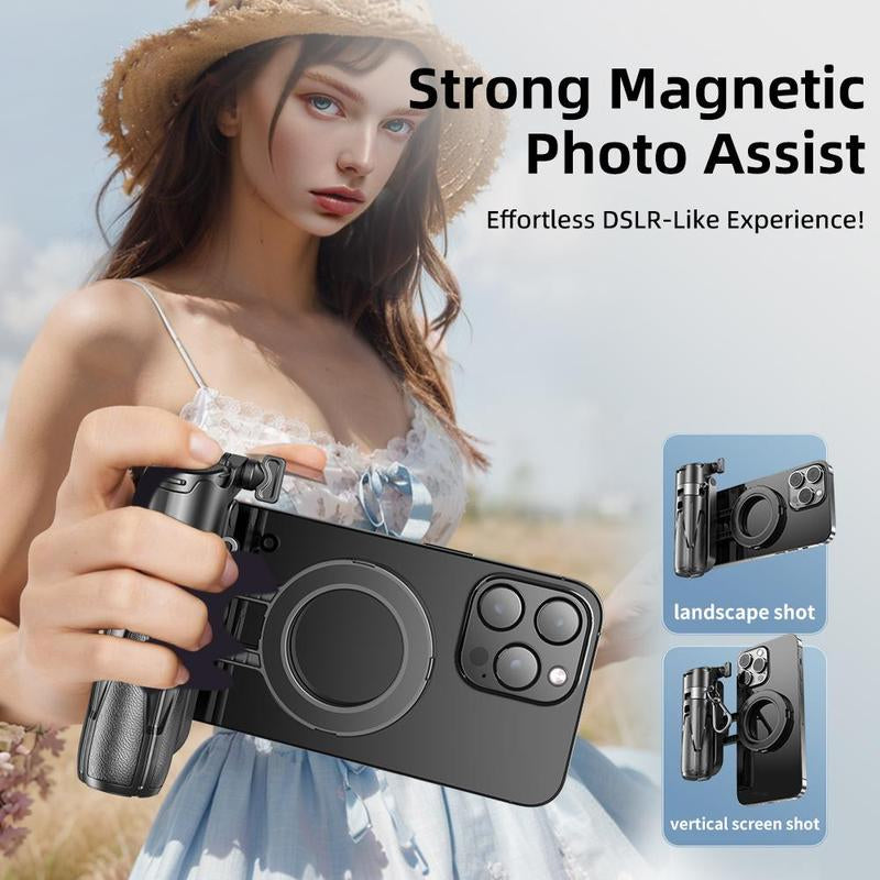 Magnetic Selfie Stick Stand, Mobile Live Tripod Video Stable Shooting Support Stand, Desktop Landing Multi-Function Shooting Video Tool, Phone, Vlogging, Stabilizer
