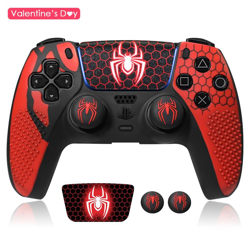 JORREP Anti-Slip PS5 Controller Skin, Non-Slip Silicone Cover Case with Thumb Grip Gaps, Touch Pad Sticker & Cover Wrap Stickers Ps5 Controller