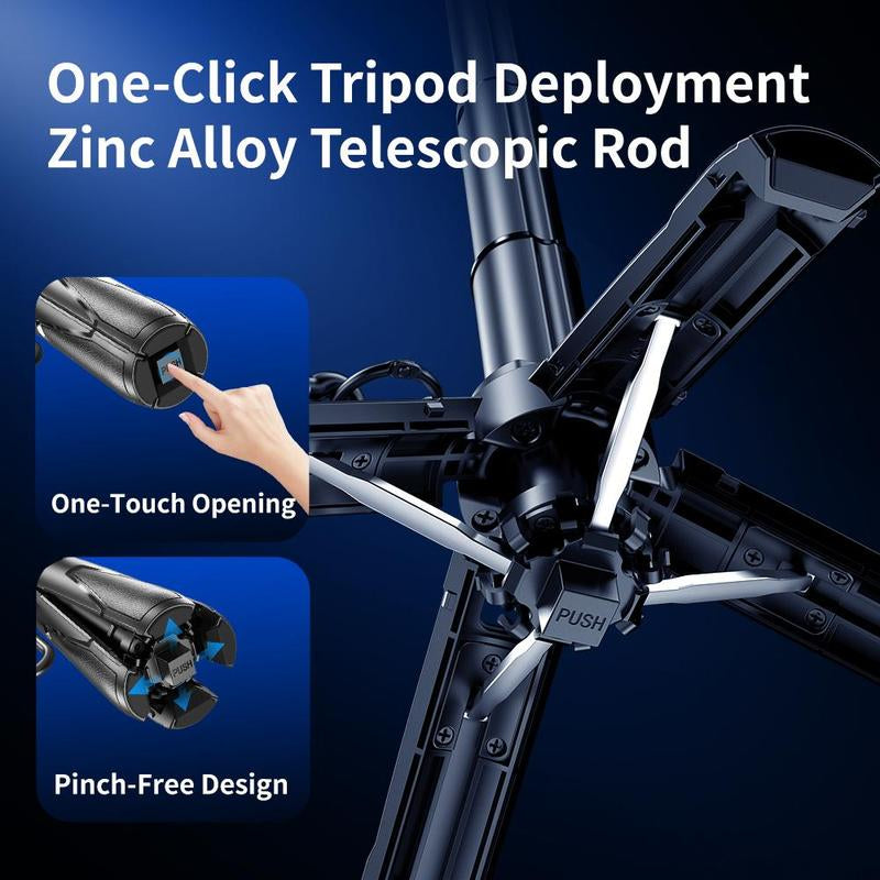 Magnetic Selfie Stick Stand, Mobile Live Tripod Video Stable Shooting Support Stand, Desktop Landing Multi-Function Shooting Video Tool, Phone, Vlogging, Stabilizer
