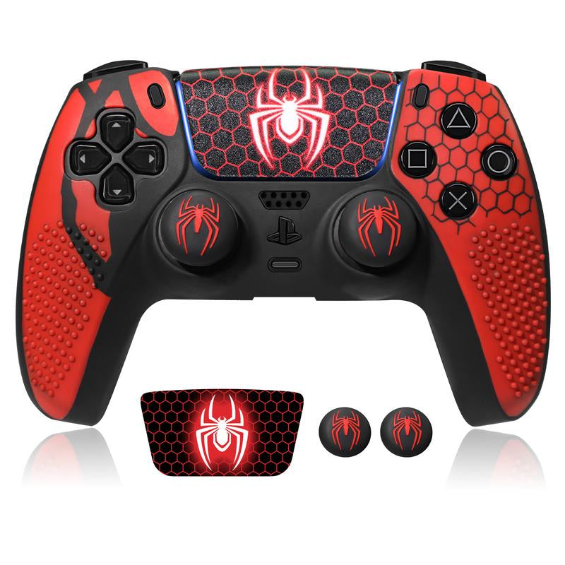 JORREP Anti-Slip PS5 Controller Skin, Non-Slip Silicone Cover Case with Thumb Grip Gaps, Touch Pad Sticker & Cover Wrap Stickers Ps5 Controller