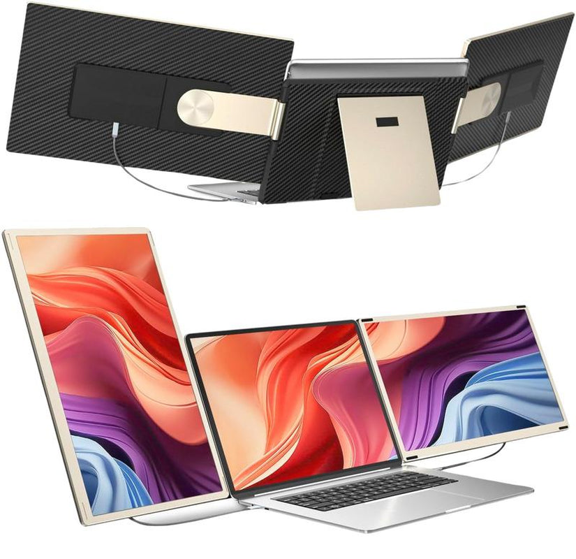 SIAVIALA Laptop Screen Extender for Laptops 13-17.3", 1080P FHD IPS Display HDMI/USB-C Travel Monitor Extender for Wins Mac Chrome Switch, Plug&Play