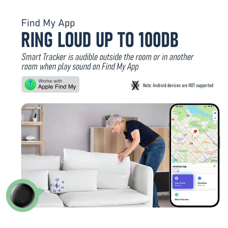 GPS Tracker for Car, Keys, or Wallet(Ios Only) ,Mini Trackers Device with Magnetic Waterproof Case, Compatible with Find My, No Monthly Fee
