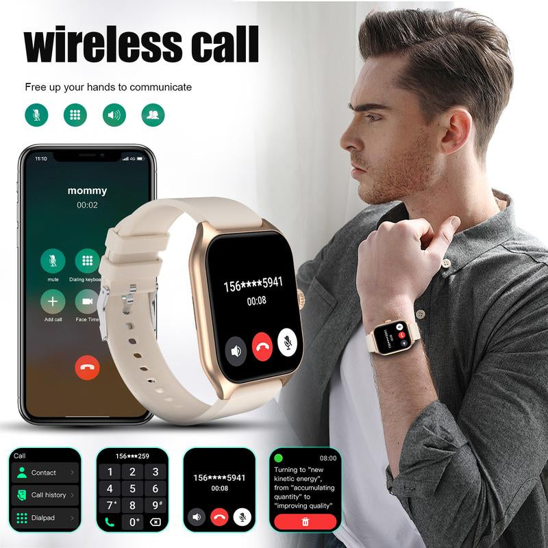 AI Voice Smart Watch for Men(Answer/Dial Calls), Smart Fitness Watch for Women, Sleep Monitoring, Step Caloric, Call Information Prompt, Fitness Tracker for Android IOS
