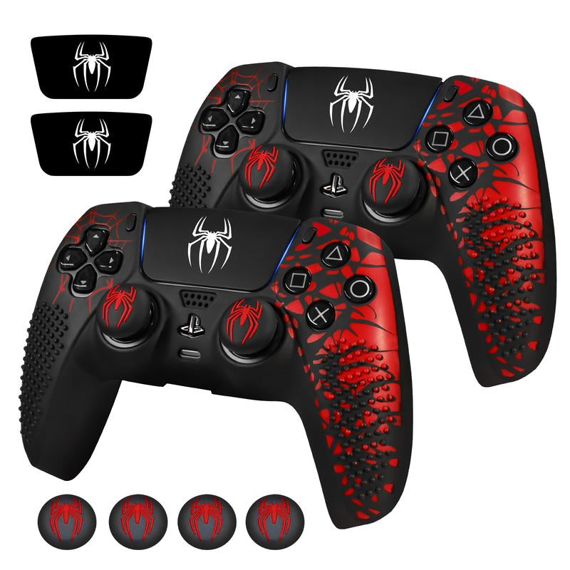JORREP Anti-Slip PS5 Controller Skin, Non-Slip Silicone Cover Case with Thumb Grip Gaps, Touch Pad Sticker & Cover Wrap Stickers Ps5 Controller
