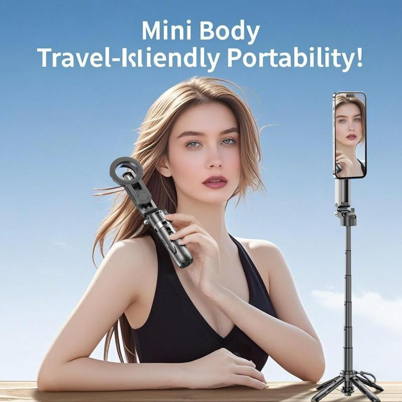 Magnetic Selfie Stick Stand, Mobile Live Tripod Video Stable Shooting Support Stand, Desktop Landing Multi-Function Shooting Video Tool, Phone, Vlogging, Stabilizer