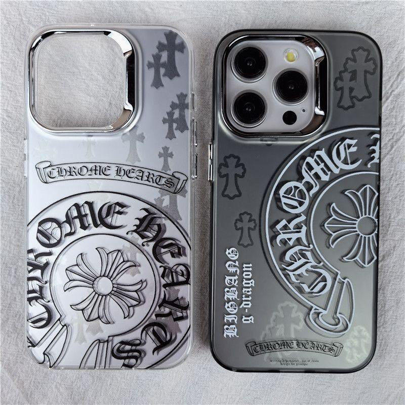Pattern Cross 15 Suitable for Apple 16Promax Phone Case Iphone13 Fashion Brand 12 Electroplating 11 Double Layer