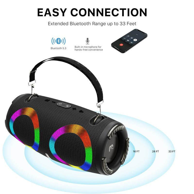 Mybat Pro Vibebuddy plus Bluetooth Speaker - Black Audio Colorful Compact Wireless Card Connection Stereo