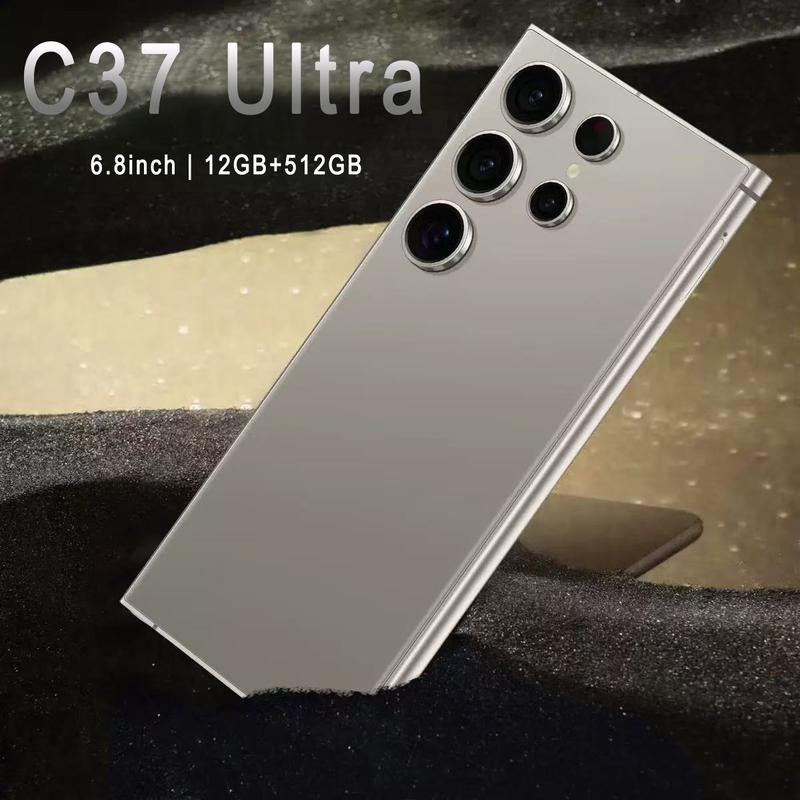 C37 Smartphone, 12+512GB Unlocked Phone, 48+108MP Zoom Camera, 6800Mah, 6.8HD Screen Unlocked Phone, Android 14.0, Facial Recognition, Fingerprint Lock, PS, Christmas Gifts, Essential Holiday Items