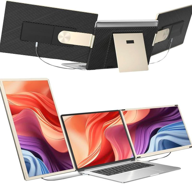 SIAVIALA Laptop Screen Extender for Laptops 13-17.3", 1080P FHD IPS Display HDMI/USB-C Travel Monitor Extender for Wins Mac Chrome Switch, Plug&Play