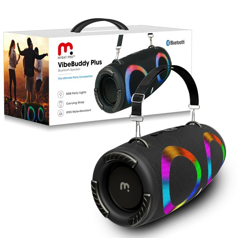 Mybat Pro Vibebuddy plus Bluetooth Speaker - Black Audio Colorful Compact Wireless Card Connection Stereo