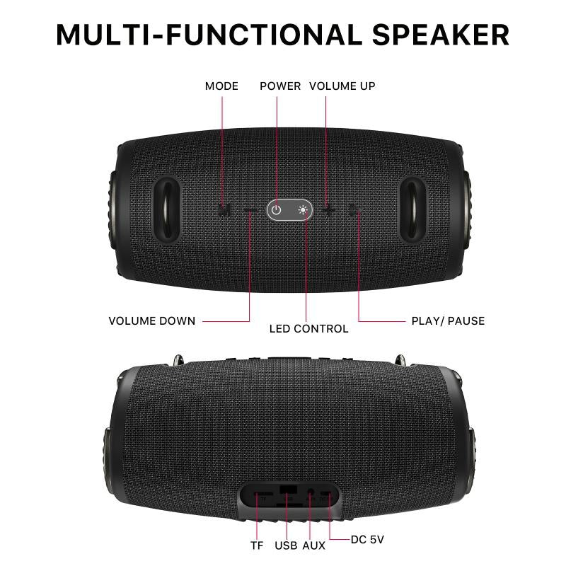 Mybat Pro Vibebuddy plus Bluetooth Speaker - Black Audio Colorful Compact Wireless Card Connection Stereo