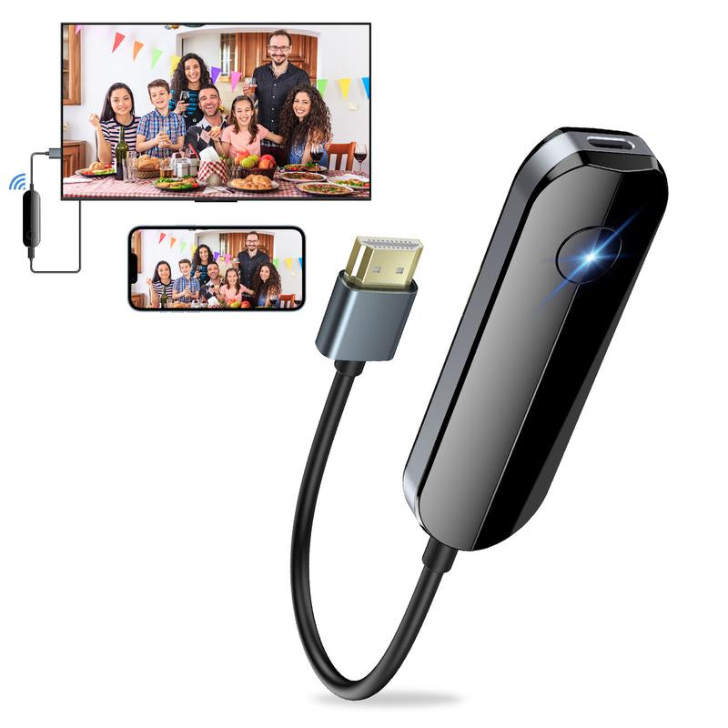 Wireless HDMI Transmitter for Iphone (Ios Only) - Stream Youtube/Tiktok to TV in HD! No Lag, No Cables, Just Plug & Play. Watch Tiktok on Big Screen Tech Gadgets Digital Products Smartphone