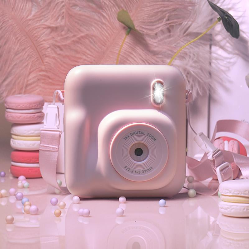 Camkory Newest Kids Camera, Dual-Lens Instant Print Camera, 48MP Selfie Camcorder with Lanyard | 4 Rolls Print Paper | 32GB Card | Safe & Eco-Friendly Design | Perfect Birthday Christmas Toddler Toy Camera for Kids Ages 4-10, Boys & Girls