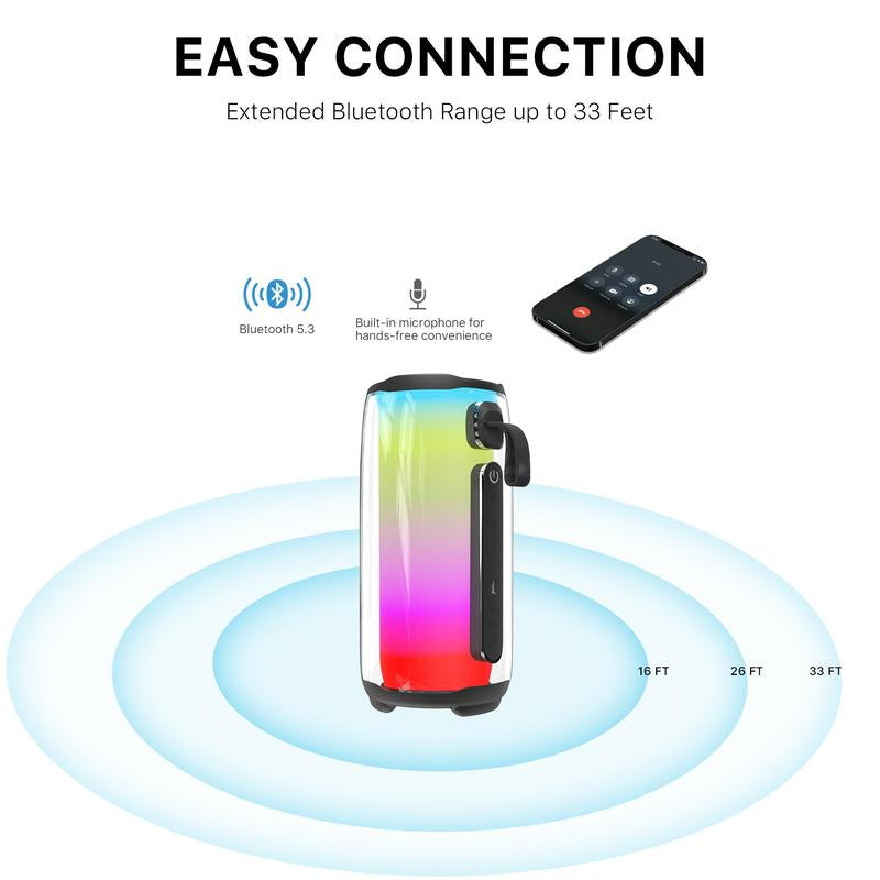 Mybat Pro Vibebuddy plus Bluetooth Speaker - Black Audio Colorful Compact Wireless Card Connection Stereo
