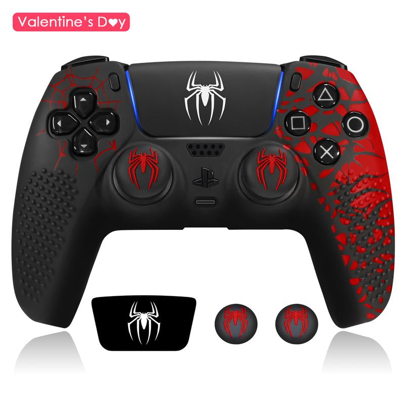 JORREP Anti-Slip PS5 Controller Skin, Non-Slip Silicone Cover Case with Thumb Grip Gaps, Touch Pad Sticker & Cover Wrap Stickers Ps5 Controller