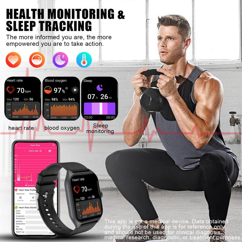 AI Voice Smart Watch for Men(Answer/Dial Calls), Smart Fitness Watch for Women, Sleep Monitoring, Step Caloric, Call Information Prompt, Fitness Tracker for Android IOS