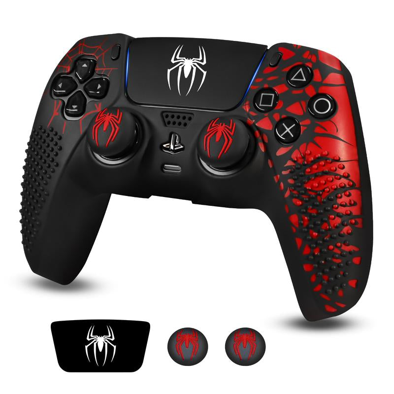 JORREP Anti-Slip PS5 Controller Skin, Non-Slip Silicone Cover Case with Thumb Grip Gaps, Touch Pad Sticker & Cover Wrap Stickers Ps5 Controller