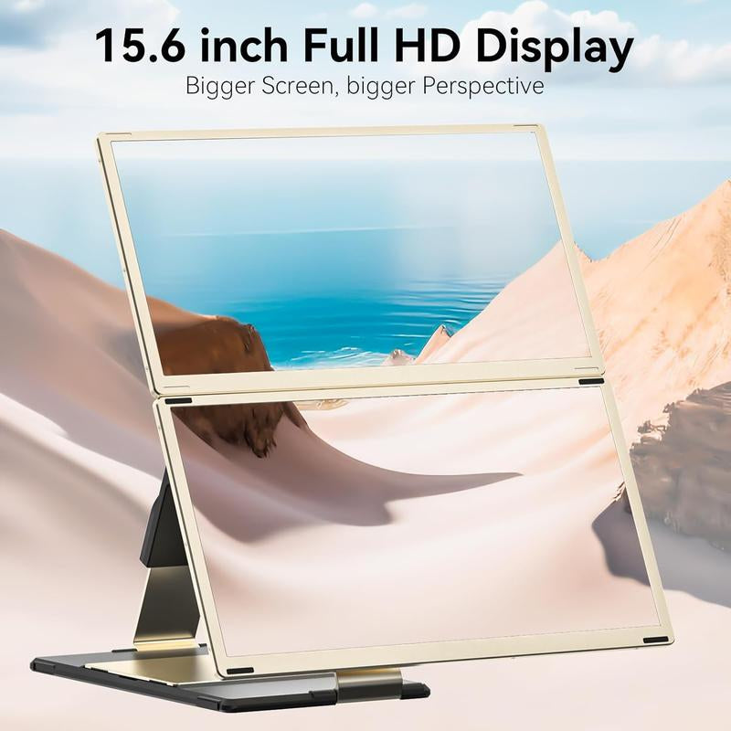 SIAVIALA Laptop Screen Extender for Laptops 13-17.3", 1080P FHD IPS Display HDMI/USB-C Travel Monitor Extender for Wins Mac Chrome Switch, Plug&Play