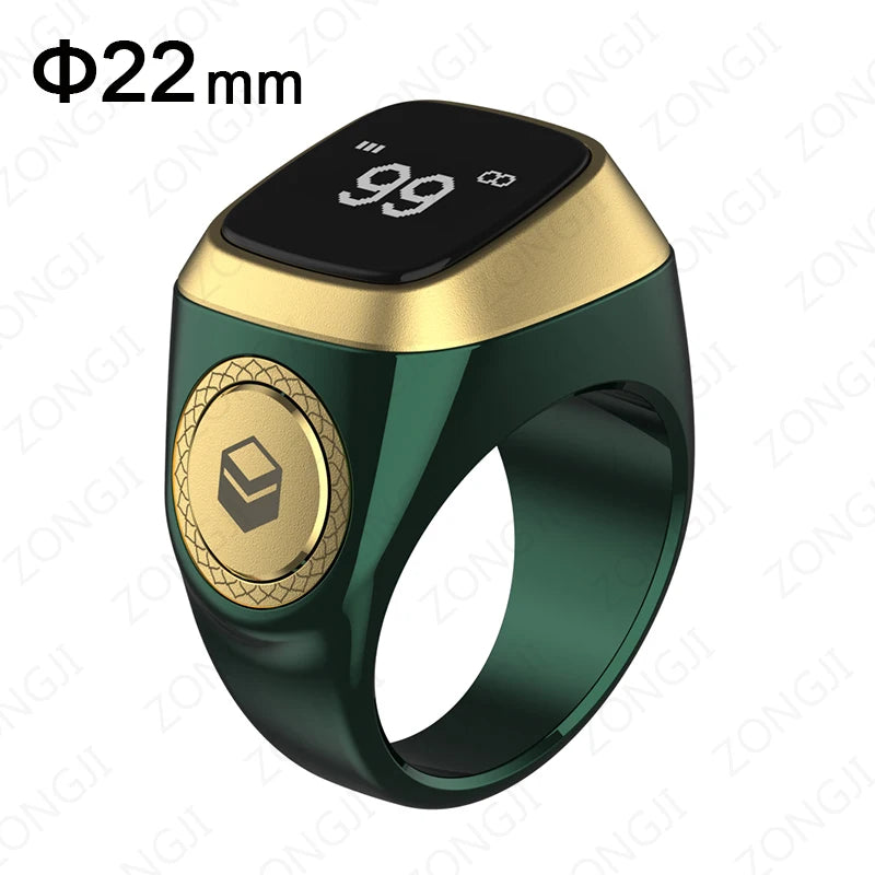 Iqibla Smart Praise Zikr Ring Tasbih Tally Intelligent Digital Counter for Muslims 5 Prayer Time Vibration Reminder Waterproof