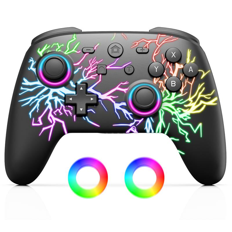 JORREP Game Controller (L/R) Switch Controller- Wireless Game Controller,Ergonomic Grip, Dual Vibration,Cool Lights