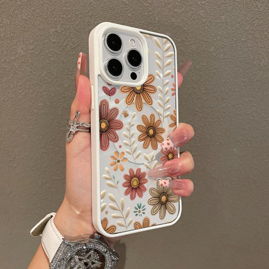 Premium Magnetic Case for Iphone11/12/13/14/15/16/Promax Vintage Floral Collage Y2K Cased Magsafe Ready, Anti-Fall, Springtok and Ultra-Thin Design | Perfect for Everyday Use Screen Protector Aesthetic Resistance Cellphone