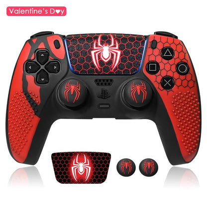 JORREP Anti-Slip PS5 Controller Skin, Non-Slip Silicone Cover Case with Thumb Grip Gaps, Touch Pad Sticker & Cover Wrap Stickers Ps5 Controller