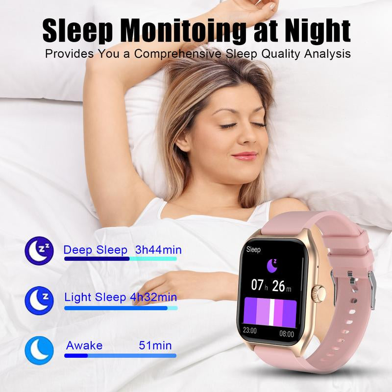 AI Voice Smart Watch for Men(Answer/Dial Calls), Smart Fitness Watch for Women, Sleep Monitoring, Step Caloric, Call Information Prompt, Fitness Tracker for Android IOS