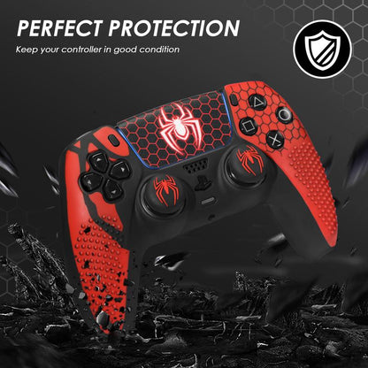 JORREP Anti-Slip PS5 Controller Skin, Non-Slip Silicone Cover Case with Thumb Grip Gaps, Touch Pad Sticker & Cover Wrap Stickers Ps5 Controller