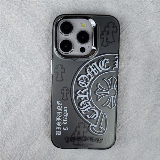 Pattern Cross 15 Suitable for Apple 16Promax Phone Case Iphone13 Fashion Brand 12 Electroplating 11 Double Layer