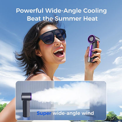 MAGIC JOHN Mini Handheld Fan with LED Display – Powerful Wind, USB Rechargeable, Stylish & Ultra-Portable Personal Fan for Travel, Office, Home