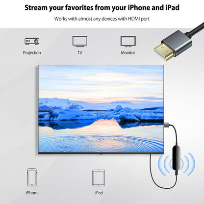 Wireless HDMI Transmitter for Iphone (Ios Only) - Stream Youtube/Tiktok to TV in HD! No Lag, No Cables, Just Plug & Play. Watch Tiktok on Big Screen Tech Gadgets Digital Products Smartphone