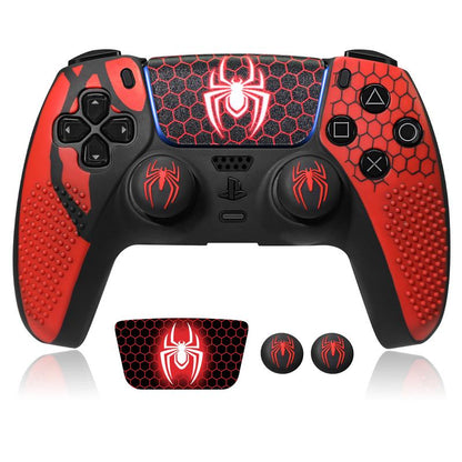 JORREP Anti-Slip PS5 Controller Skin, Non-Slip Silicone Cover Case with Thumb Grip Gaps, Touch Pad Sticker & Cover Wrap Stickers Ps5 Controller