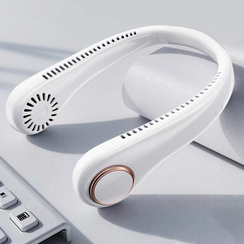 Hands-Free Neck Fan for Sports, Travel and Office Use - Rechargeable Bladeless Cooling Technology with up to 8 Hours of Run Time - Wearable Headphone Design Provides Cooling for Face, Neck and Shoulders as You Move