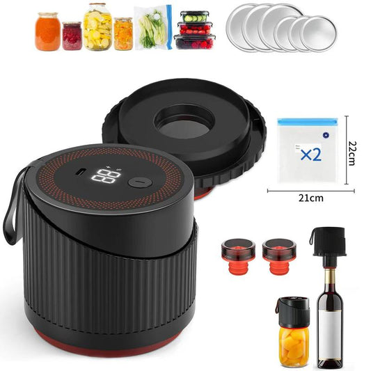 2025 Latest Portable Electric Mason Jar Vacuum Sealer Kit for Food Storage,Firm and Non-Slip Seal,One-Button Start and Easy Operation, Suitable for Wide Mouth or Regular Mouth Mason Jars