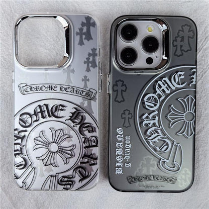 Pattern Cross 15 Suitable for Apple 16Promax Phone Case Iphone13 Fashion Brand 12 Electroplating 11 Double Layer