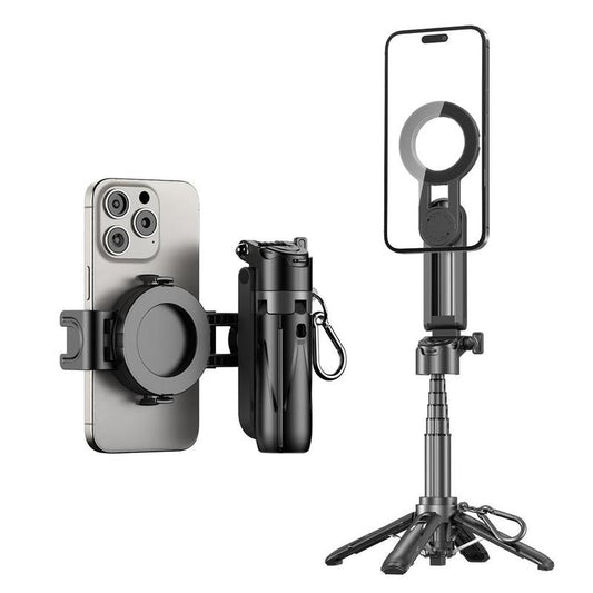 Magnetic Selfie Stick Stand, Mobile Live Tripod Video Stable Shooting Support Stand, Desktop Landing Multi-Function Shooting Video Tool, Phone, Vlogging, Stabilizer