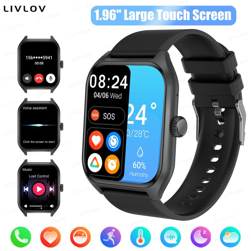 AI Voice Smart Watch for Men(Answer/Dial Calls), Smart Fitness Watch for Women, Sleep Monitoring, Step Caloric, Call Information Prompt, Fitness Tracker for Android IOS
